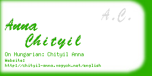anna chityil business card